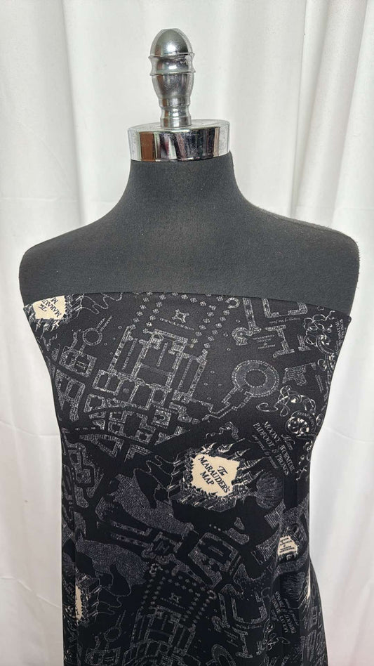 Hogwarts Map - Scuba - 2 Yard Cut