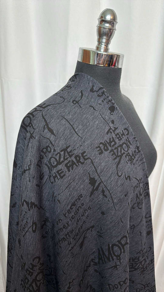 Charcoal Amore - 50/50 Cotton/Poly Sweatshirt Fleece (72" Wide) - 2 Yard Cut