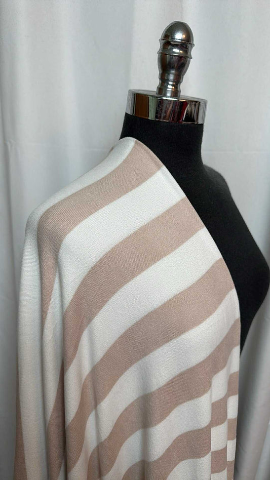 White/Sand Stripe - Oakley Sweater Knit - 2 Yard Cut