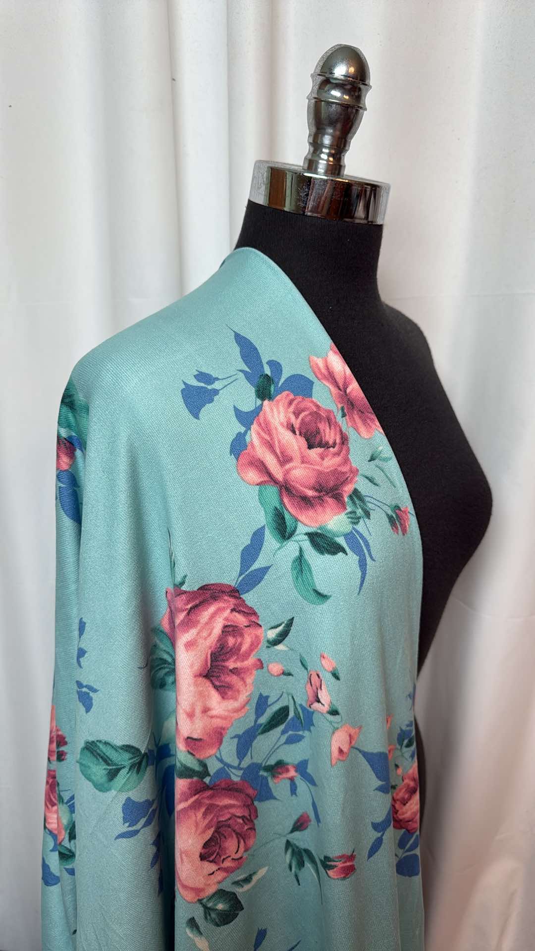 Blue Floral -  Oakley Sweater Knit - 2 Yard Cut