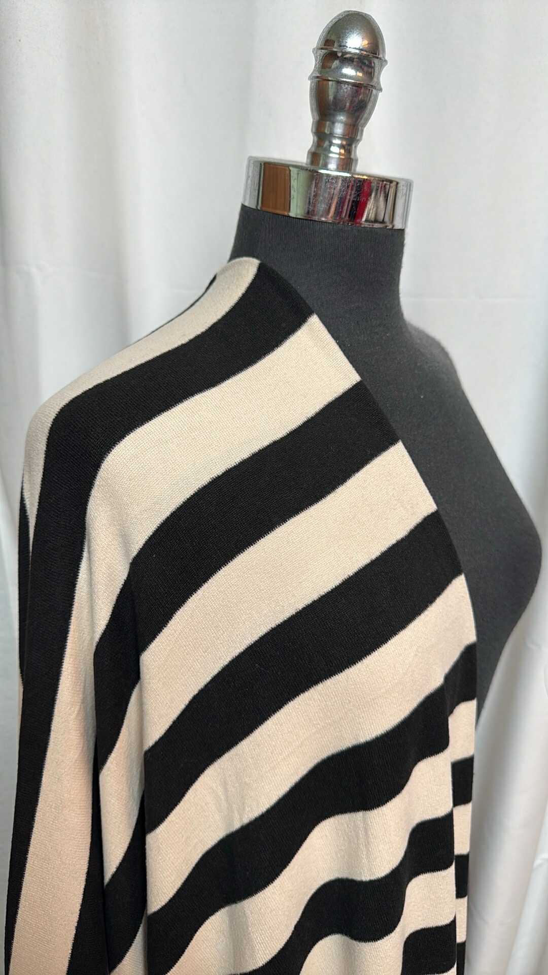Black/Ivory Stripe - Oakley Sweater Knit - 2 Yard Cut