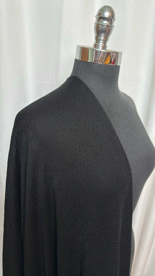 Black - Light-Gauge Textured Sweater Knit - 2 Yard Cut