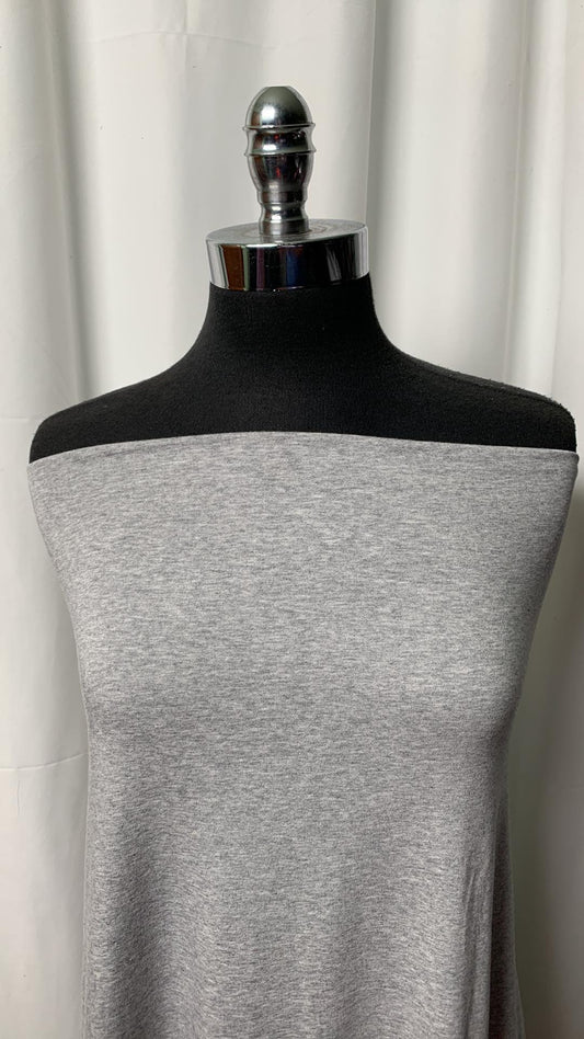 Solid Heather Grey - Bamboo/Cotton/Spandex - By the Yard