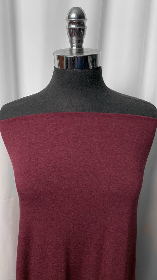 Solid Maroon - Bamboo/Cotton/Spandex - By the Yard