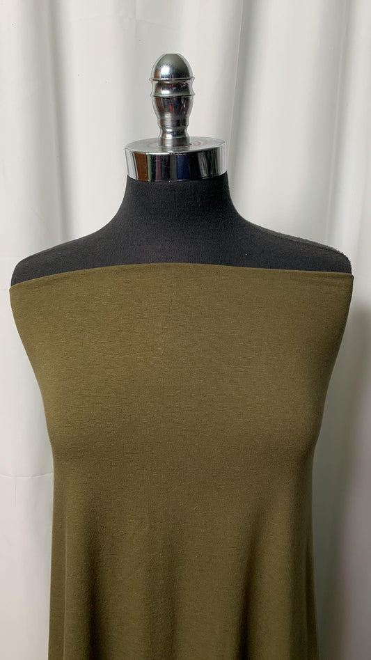 Solid Olive - Bamboo/Cotton/Spandex - By the Yard