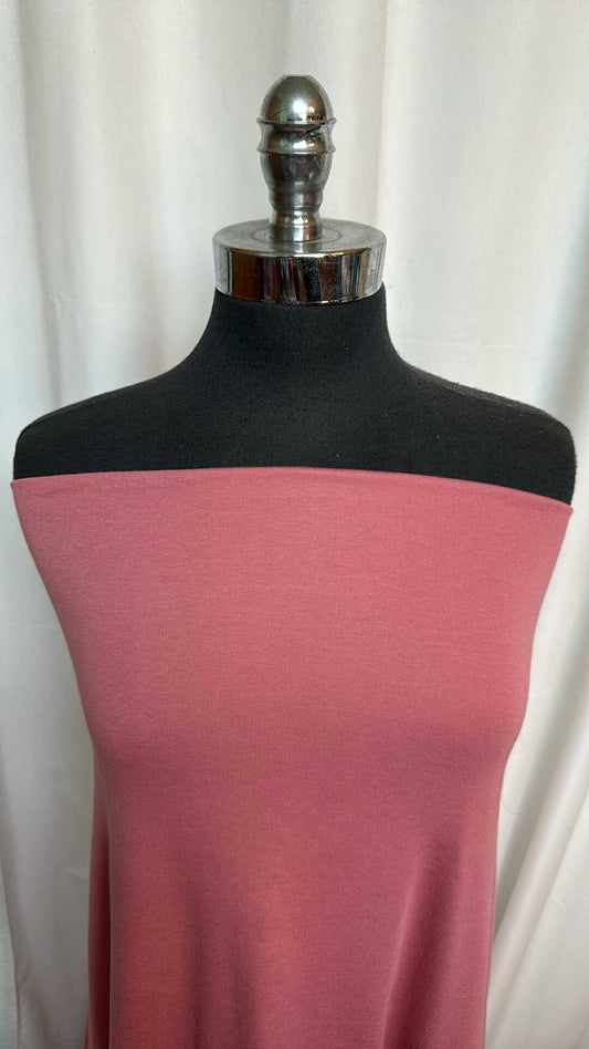 Sun-Kissed Mauve - Hemp/Spandex 1x1 Rib - By the Yard