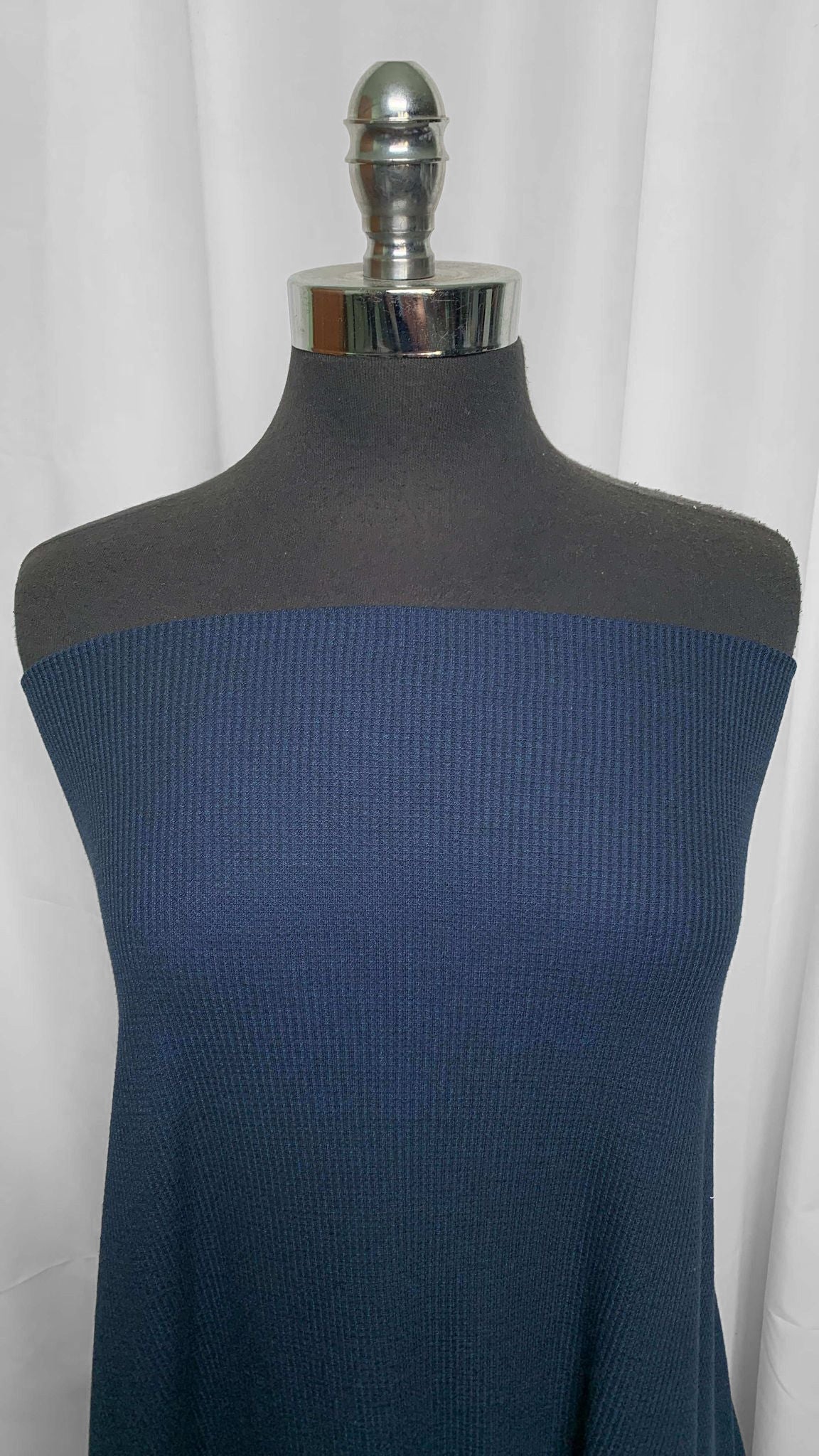 Navy - Cotton Thermal Knit - 2 Yard Cut