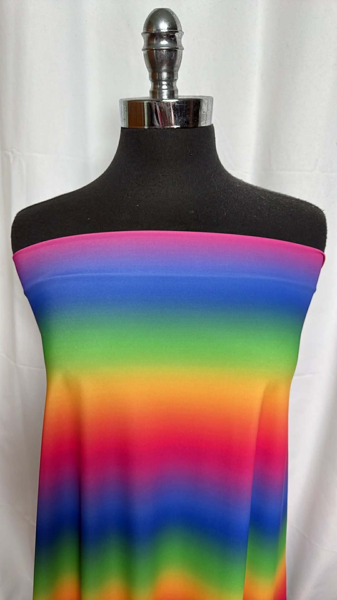 Rainbow Vertical Stripe - Nylon/Spandex Swim - 2 Yard Cut