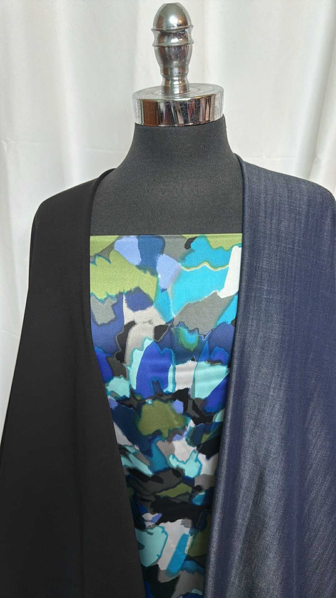 3YD Tencel Denim (No Stretch) & 3YD Abstract Poly/Satin Woven & 3YD Black Japanese Ponte : VSG005