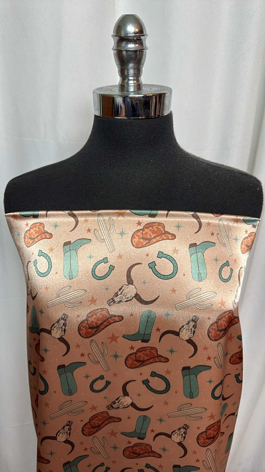 Cowboy - Poly Satin - 2 Yard Cut