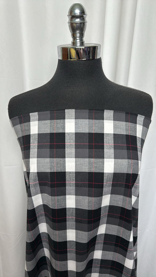 Plaid - Cotton/Spandex Stretch Woven (50" Wide) - 3 Yard Cut