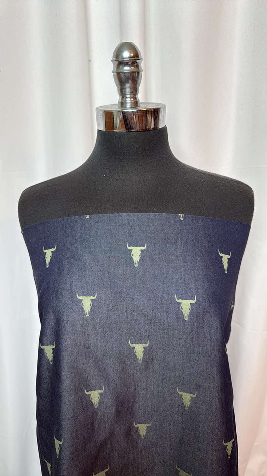 Bull - Light-Weight Printed Denim - 2 Yard Cut