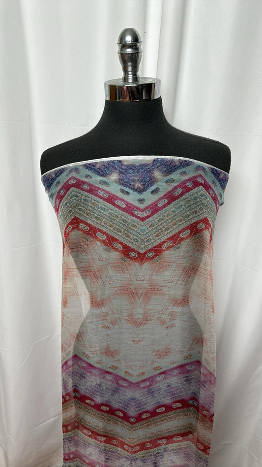 Chevron - Silk Chiffon - 3 Yard Cut