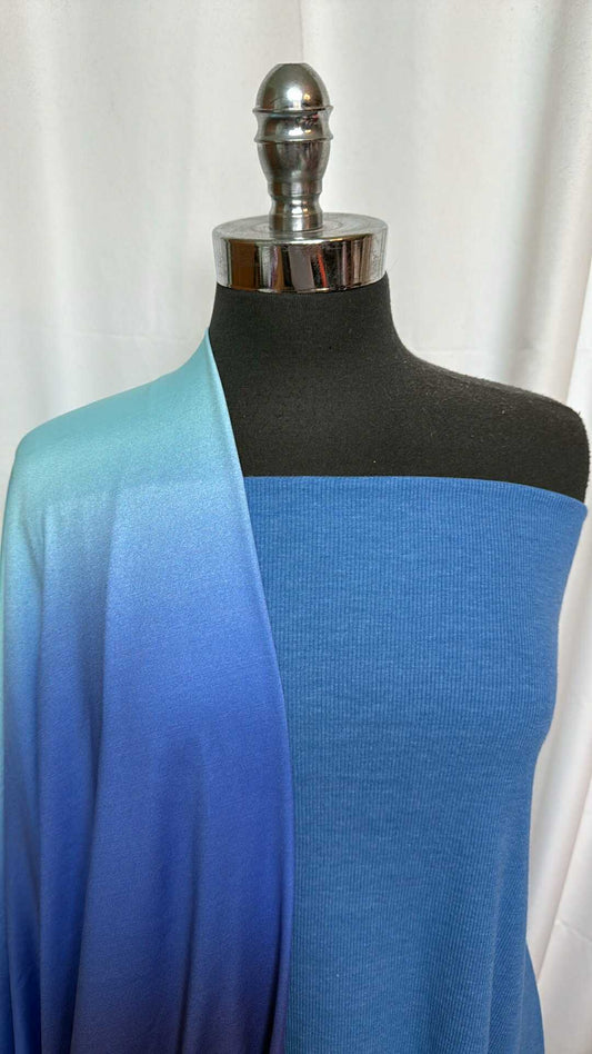 BLUE HOLOGRAPHIC BUNDLE : 2YD Holographic Foil PF & 1+YD Blue Alo Yoga PF : A28043