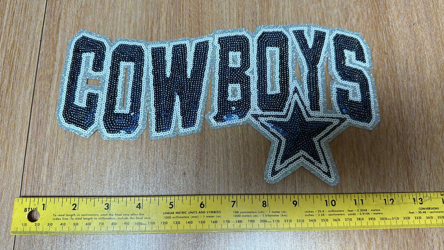 Cowboys Sequin/Embroidery - IRON-ON Patch - Sold Individually