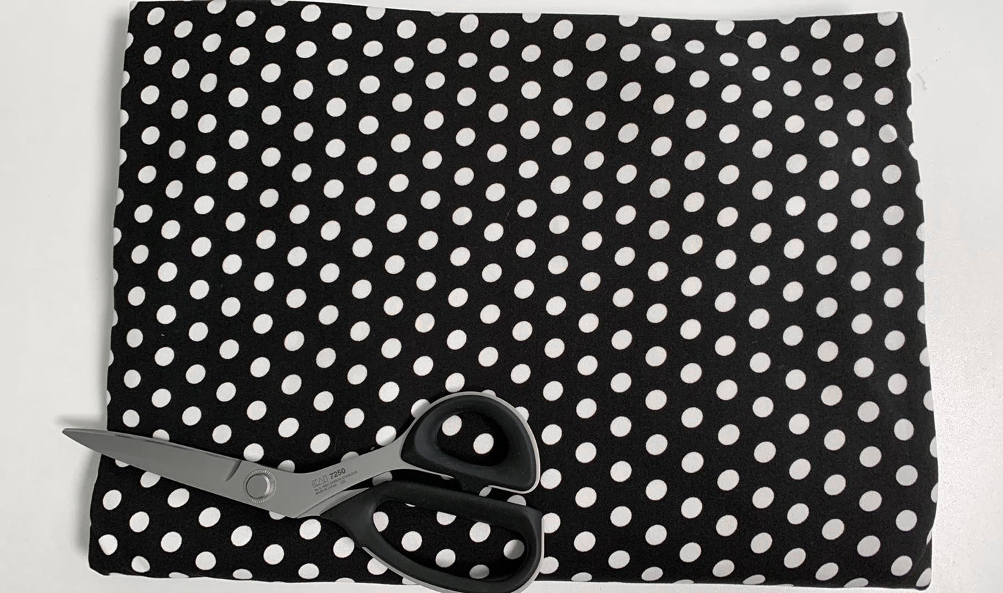 Black Dot - Double Brushed Poly Spandex - By the Yard