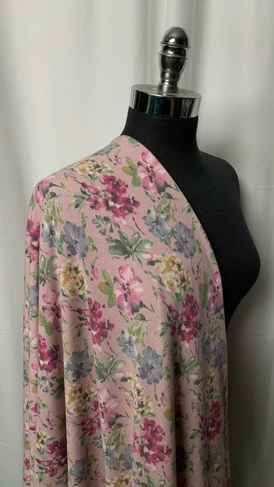 Pink Wildflower Floral - PRS French Terry - By the yard