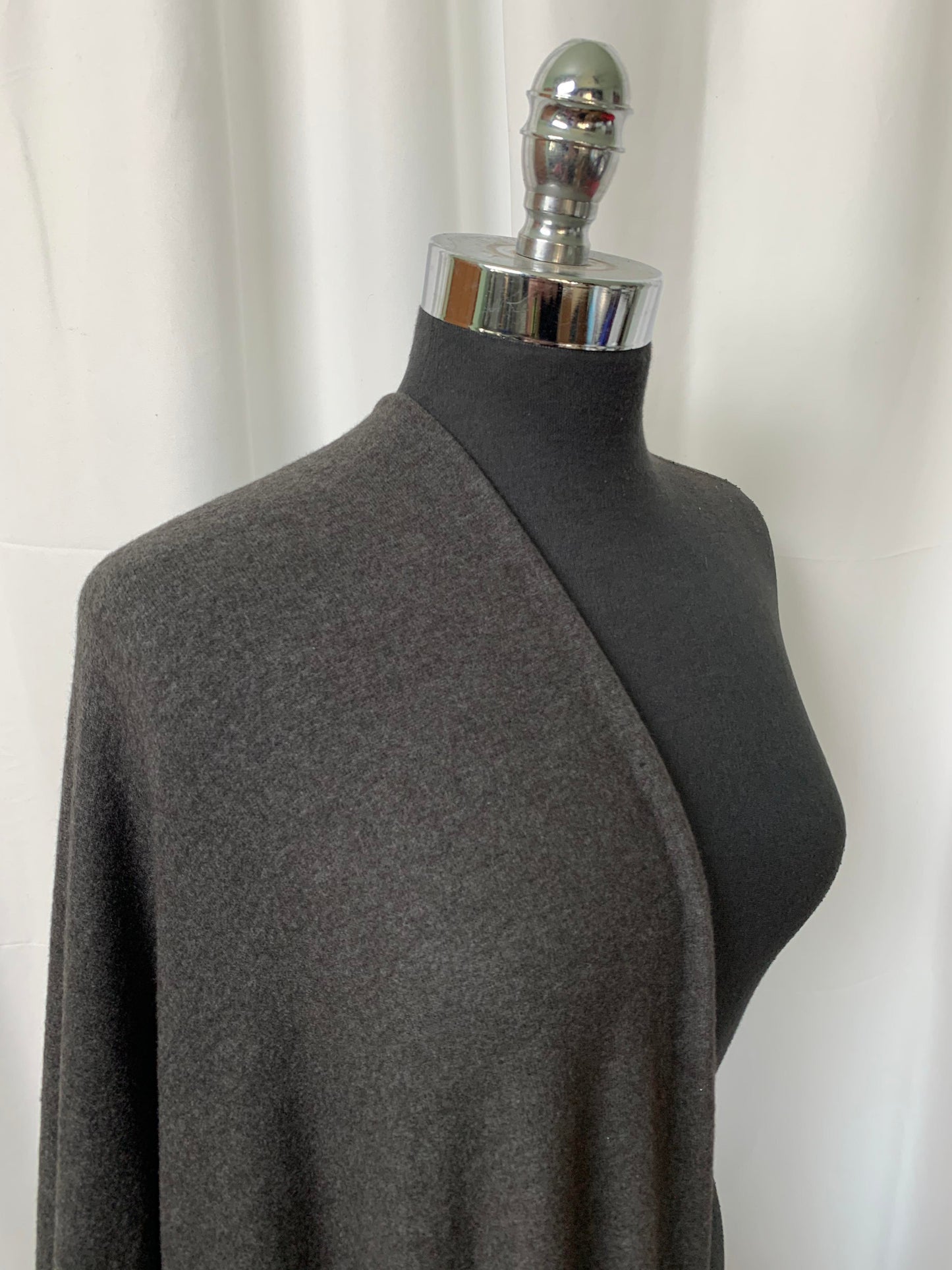 Solid Charcoal -  Brushed Hacci Sweater Knit - By the Yard
