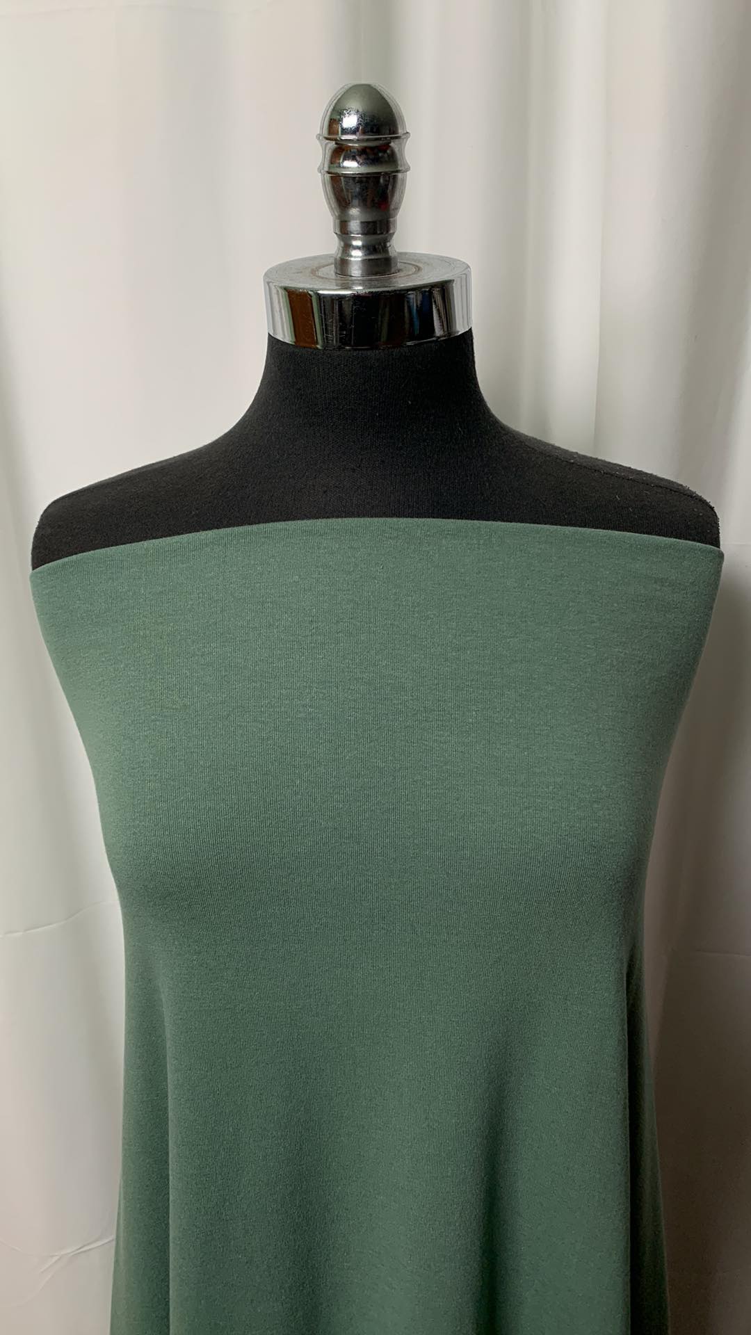 Deep Sage - Cotton/Modal 1x1 Rib Knit - By the yard