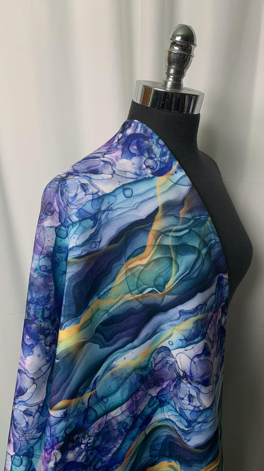 Teal Geode - Performance Fleece - 4 Yard Cut
