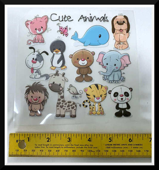 Cute Animals - Iron On Decal - Sold Individually