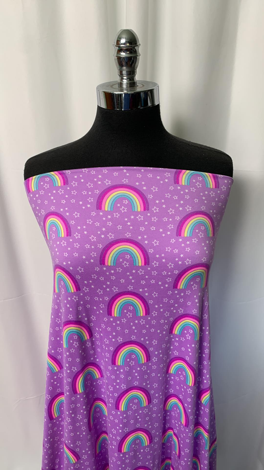 Lilac Rainbows - Double Brushed Poly Spandex - By the Yard