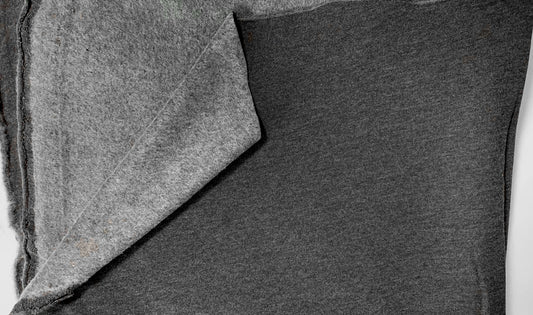 Charcoal Sweatshirt Fleece - Sold by the cut- Choose Large Cut or Small Cut