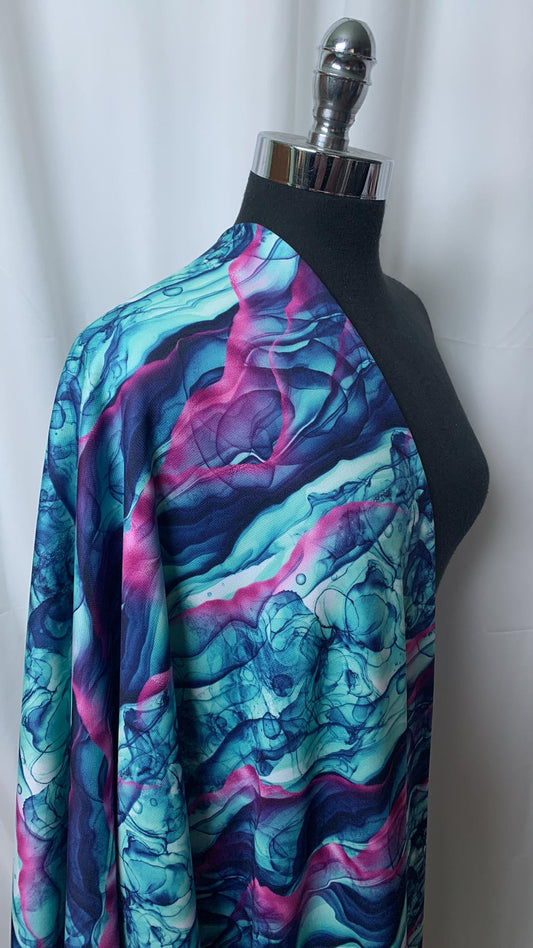 Aqua Geode - Sport Fleece - 3 Yard Cut