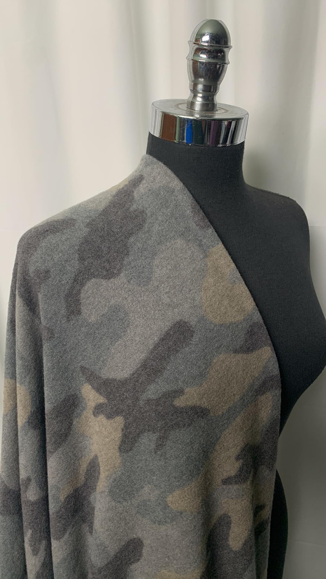 Muted Camo -  Brushed Hacci Sweater Knit - By the Yard