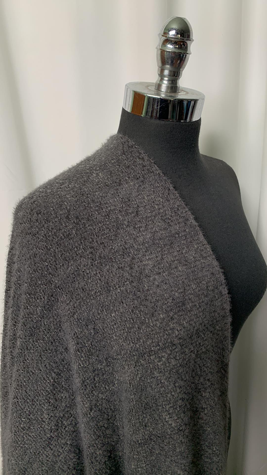 Charcoal - Fluffy Chenille - By the Yard