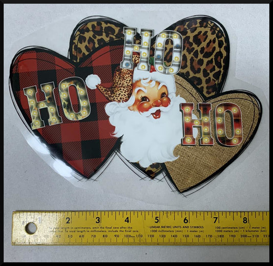 HO HO HO Hearts (T10) - Iron On Decal - Sold Individually