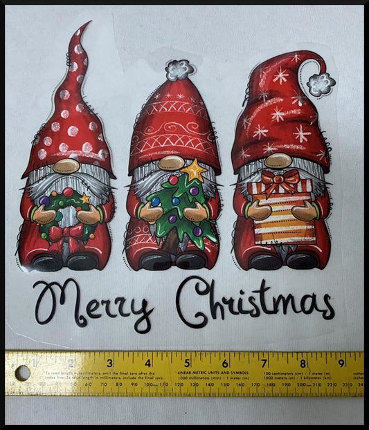 Christmas Gnomes (T15) - Iron On Decal - Sold Individually