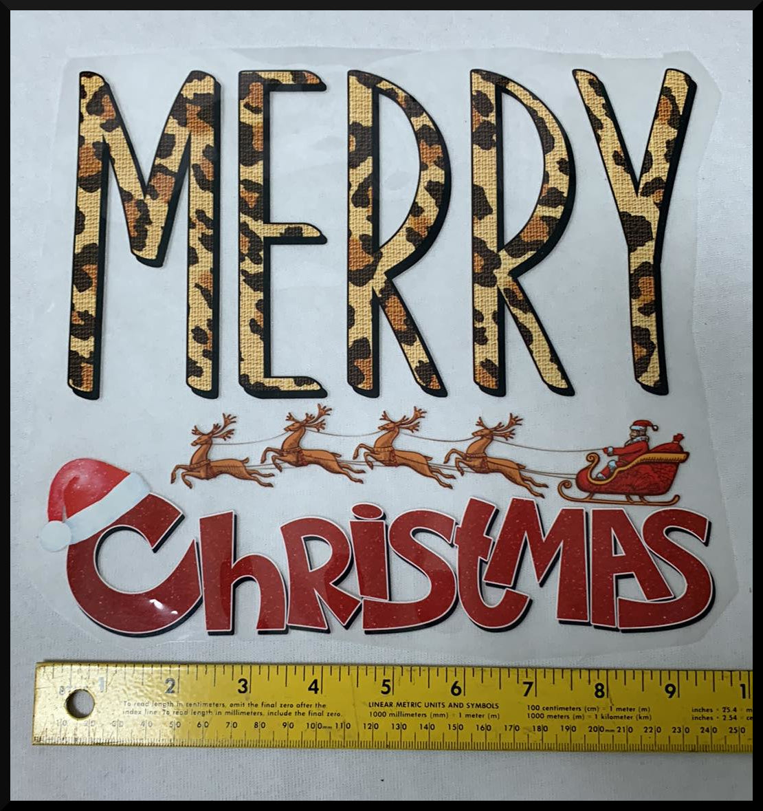 Merry Christmas Sleigh (T17) - Iron On Decal - Sold Individually