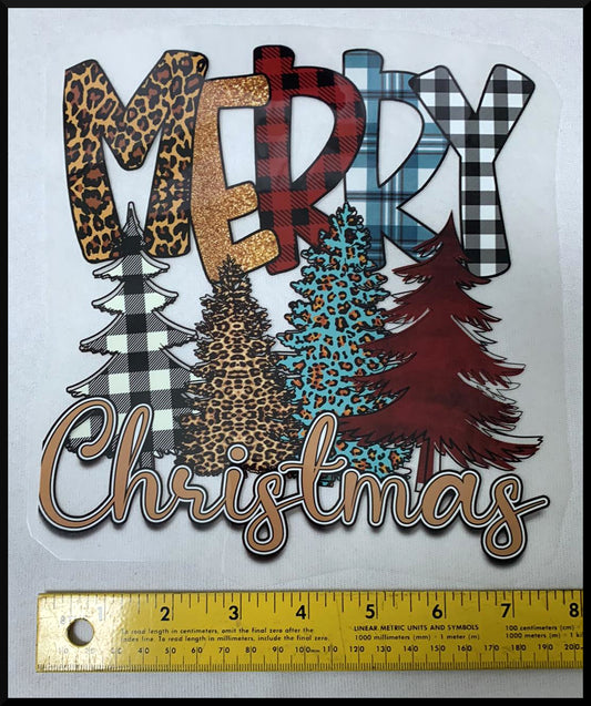 Patterned Christmas (T21) - Iron On Decal - Sold Individually