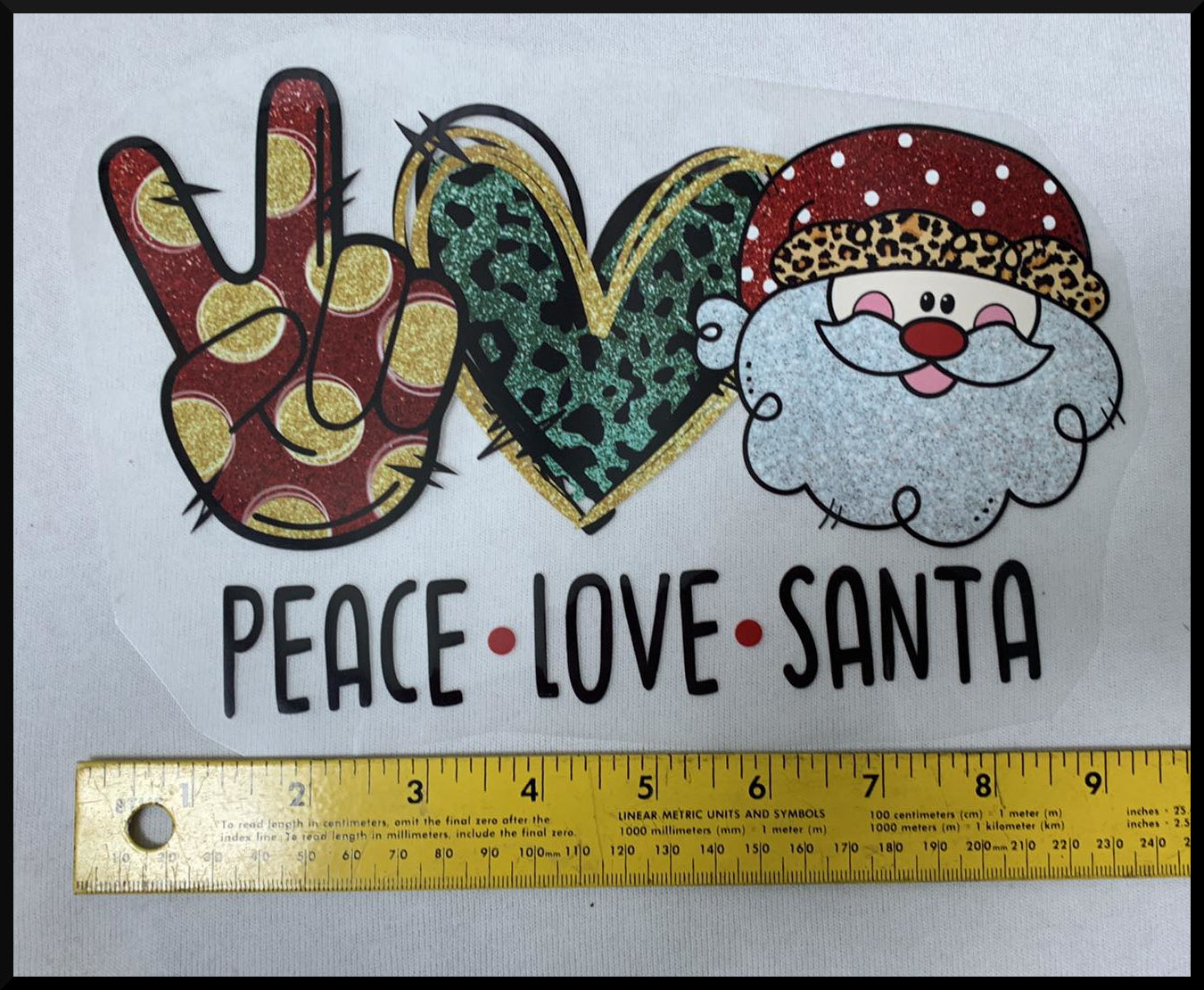 Peace, Love, Santa (T6) - Iron On Decal - Sold Individually