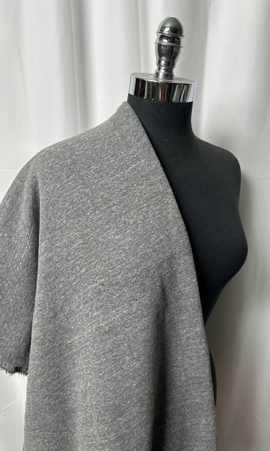 Grey Triblend Sweatshirt Fleece - Sold by the cut- Choose Large Cut or Small Cut