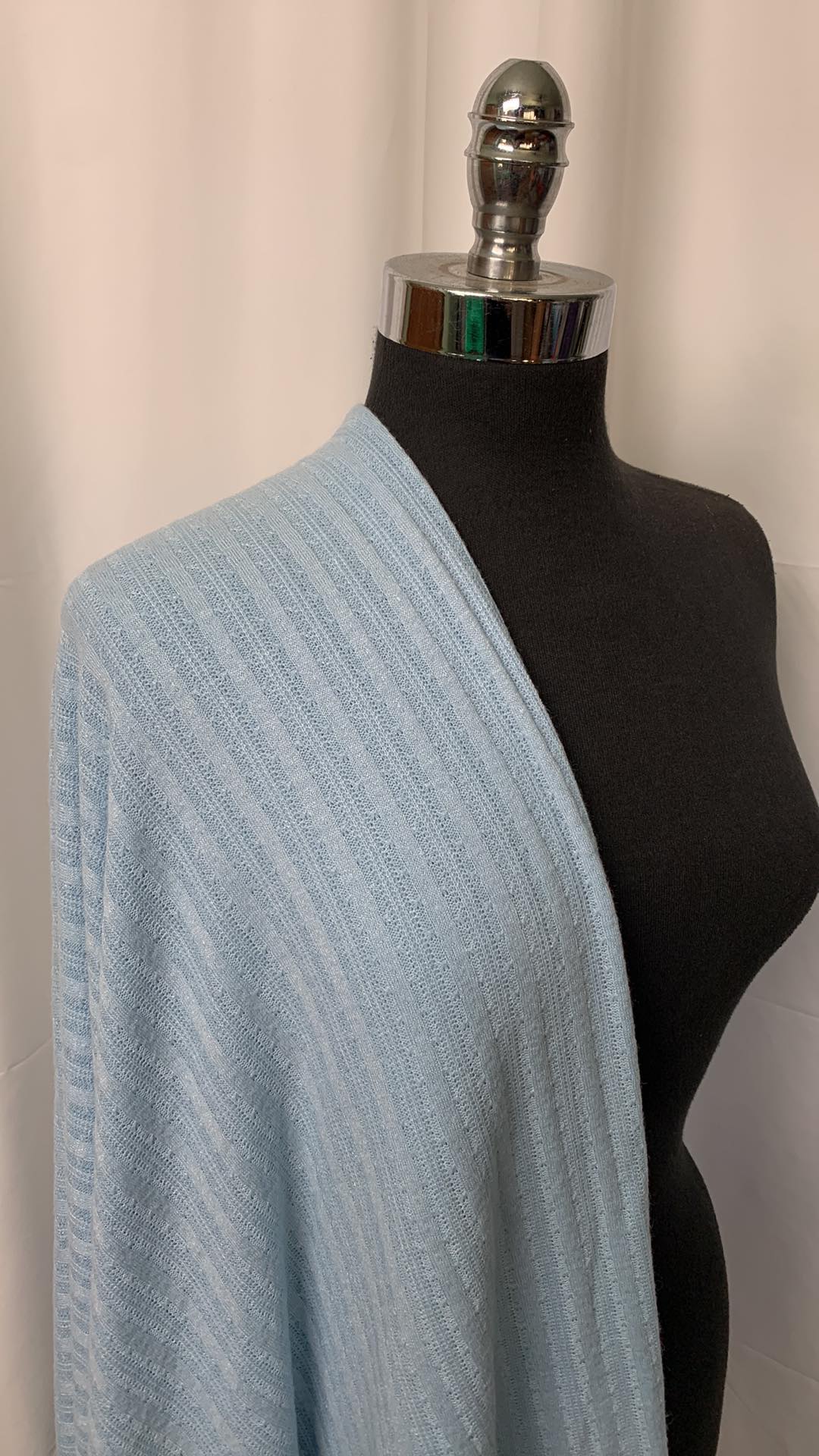 Lt. Blue Cable - Sweater Knit - By the Yard