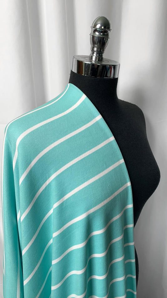 Mint Stripe - Oakley Sweater Knit - 2 Yard Cut