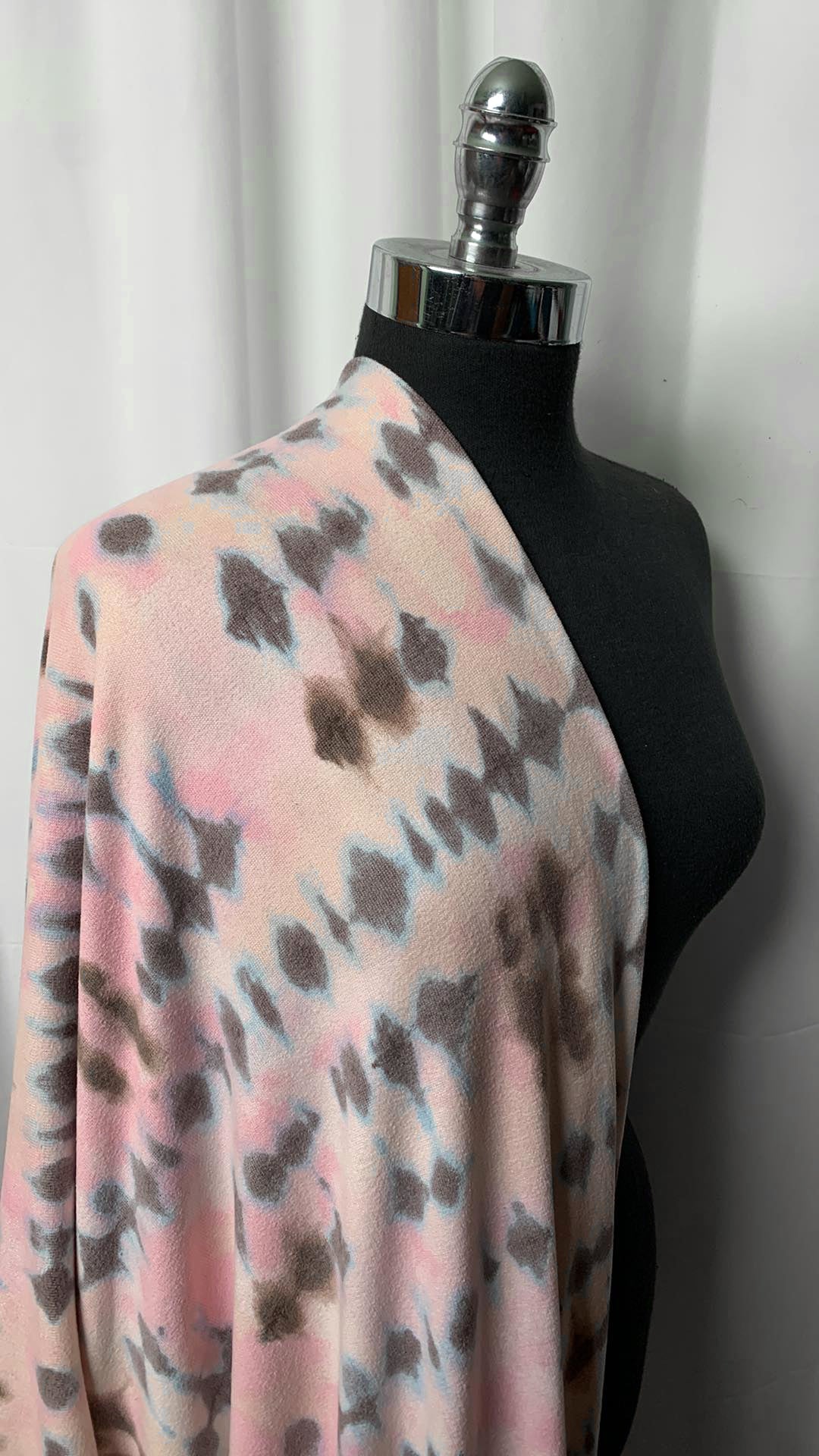 Pink/Charcoal Tie Dye - Oakley Sweater Knit - By the Yard