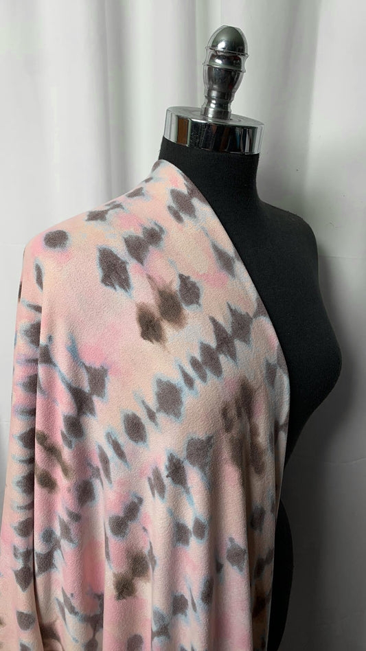Pink/Charcoal Tie Dye - Oakley Sweater Knit - 2 Yard Cut