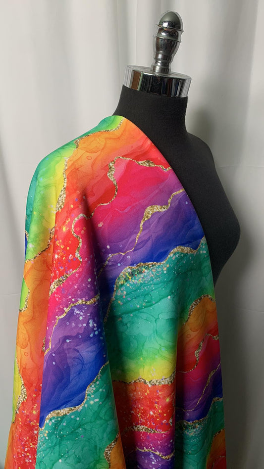 Rainbow Geode - Performance Fleece - 4 Yard Cut