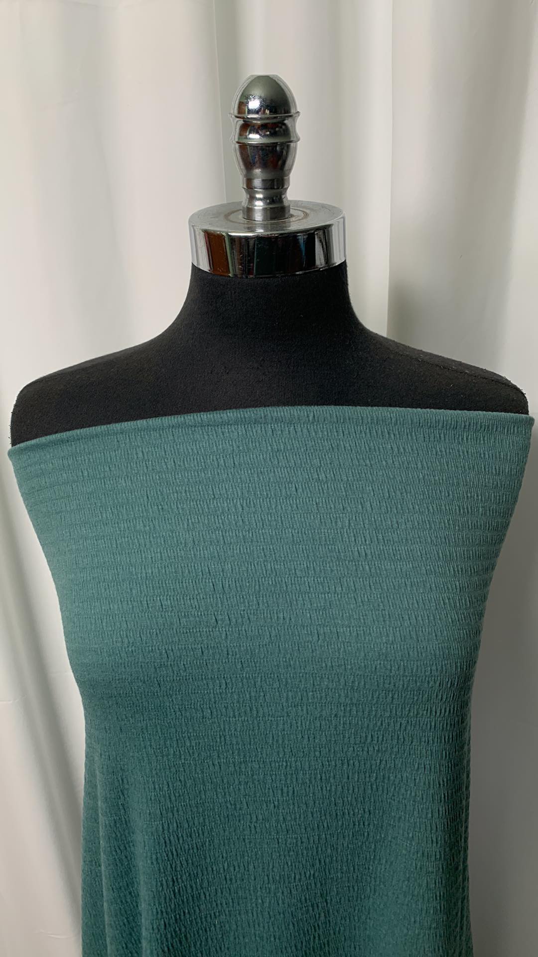 Solid Teal - Shirred Jersey - By the yard