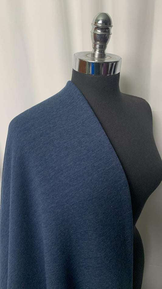 Heather Navy - Sweatshirt Fleece (72" Wide) - By the Yard