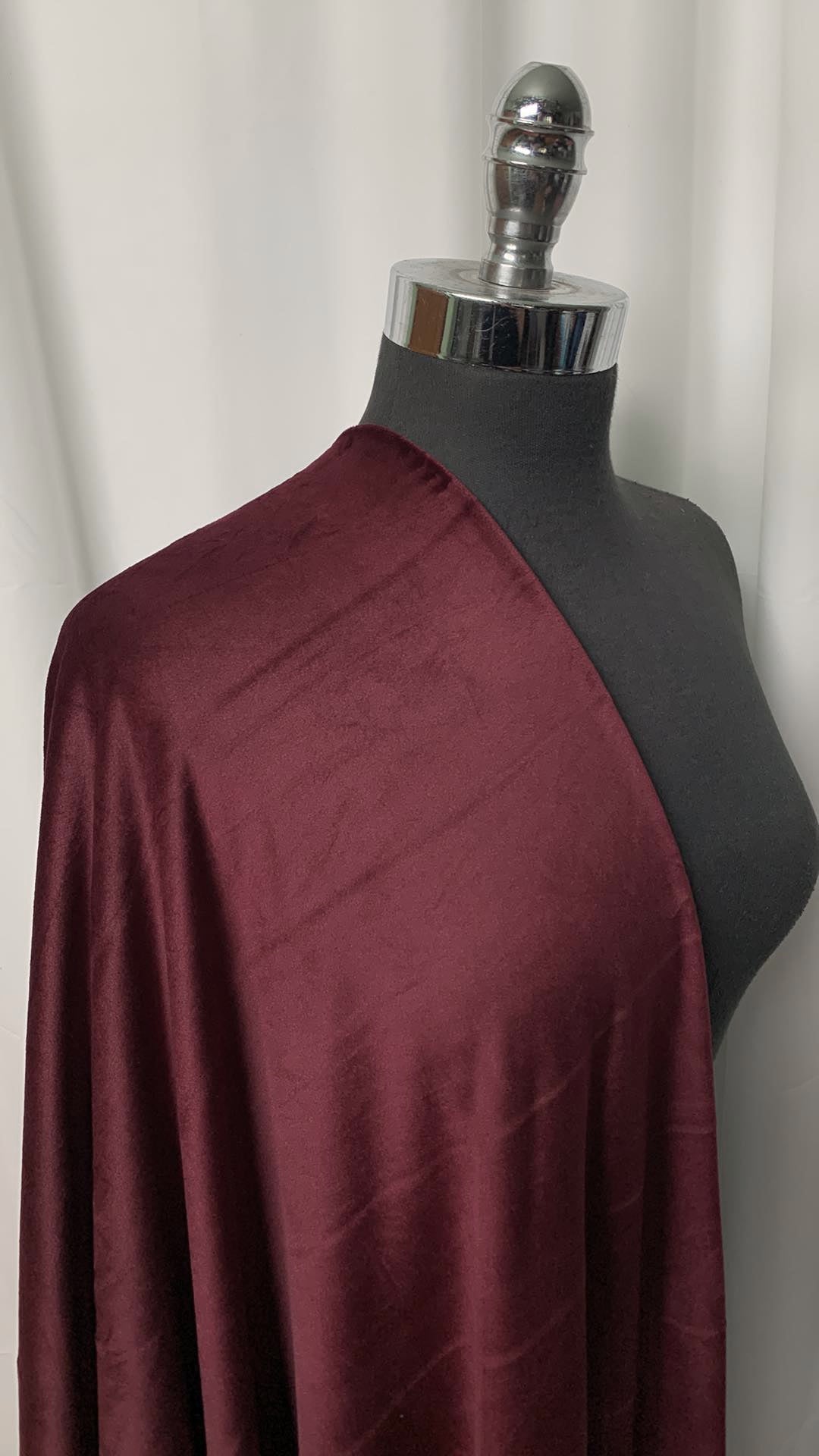 Wine - Stretch Velour - By the Yard